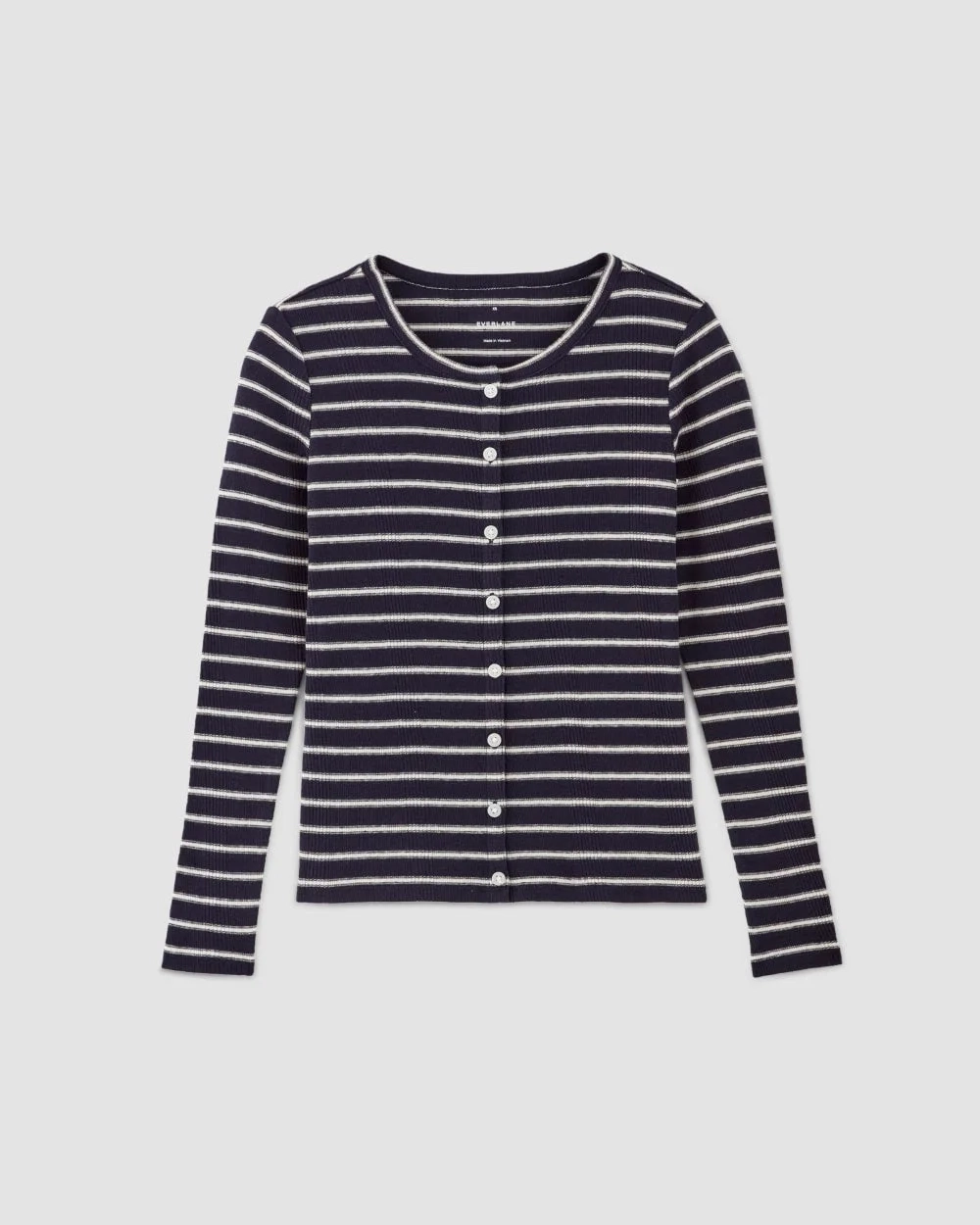 The Vintage Rib Cardigan | Navy / Bone (5)